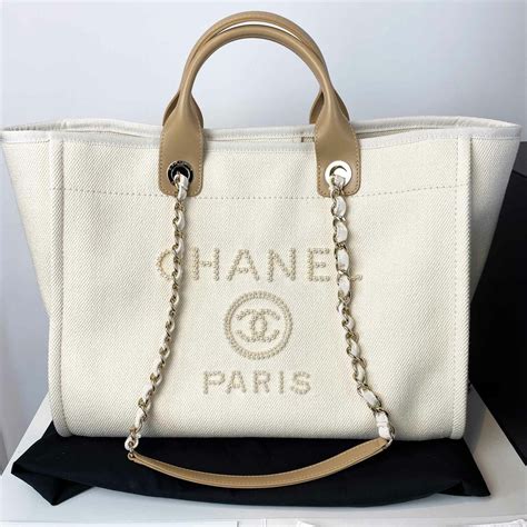 chanel pearl canvas bag|chanel clear tote bag.